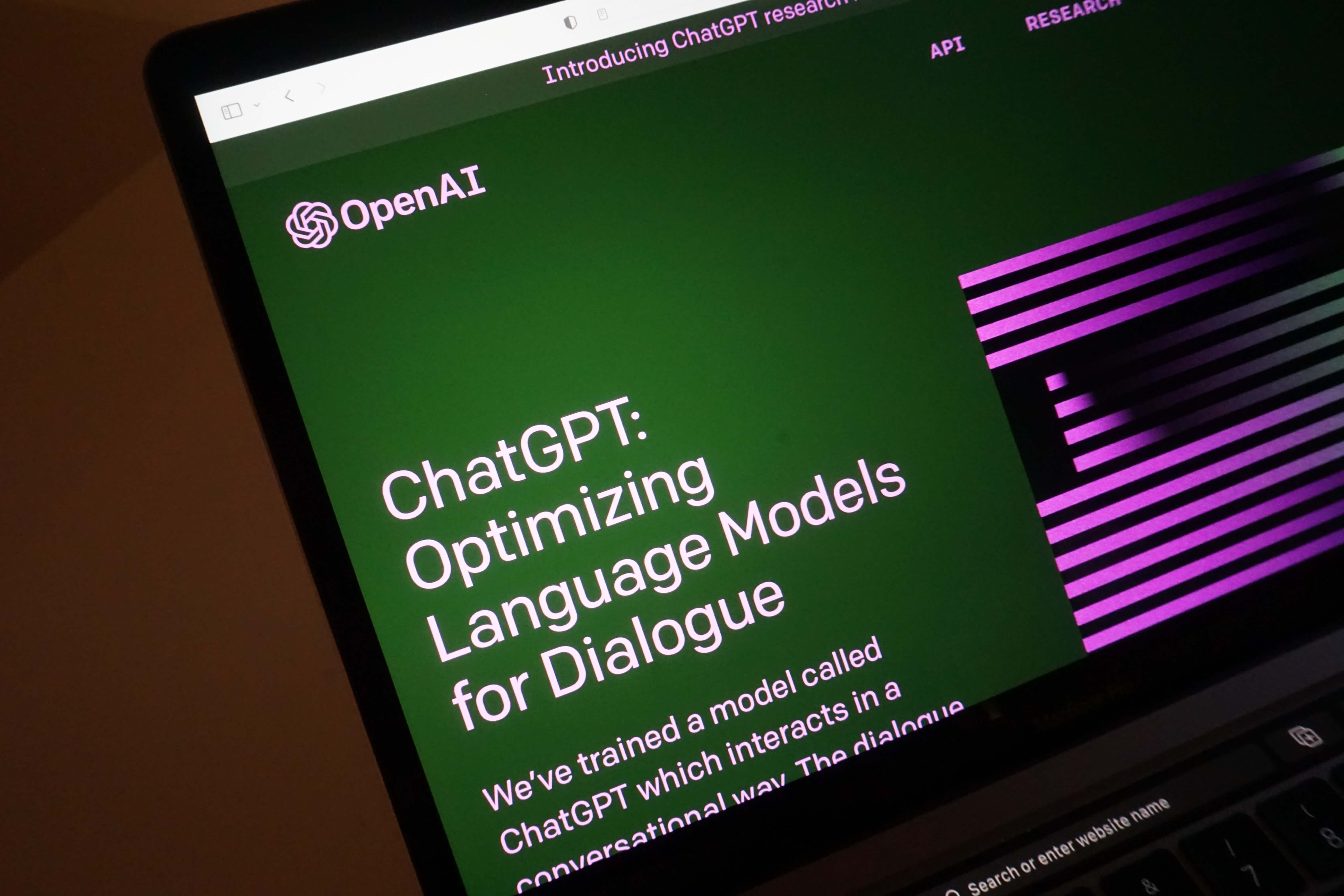 ChatGPT on a laptop webpage