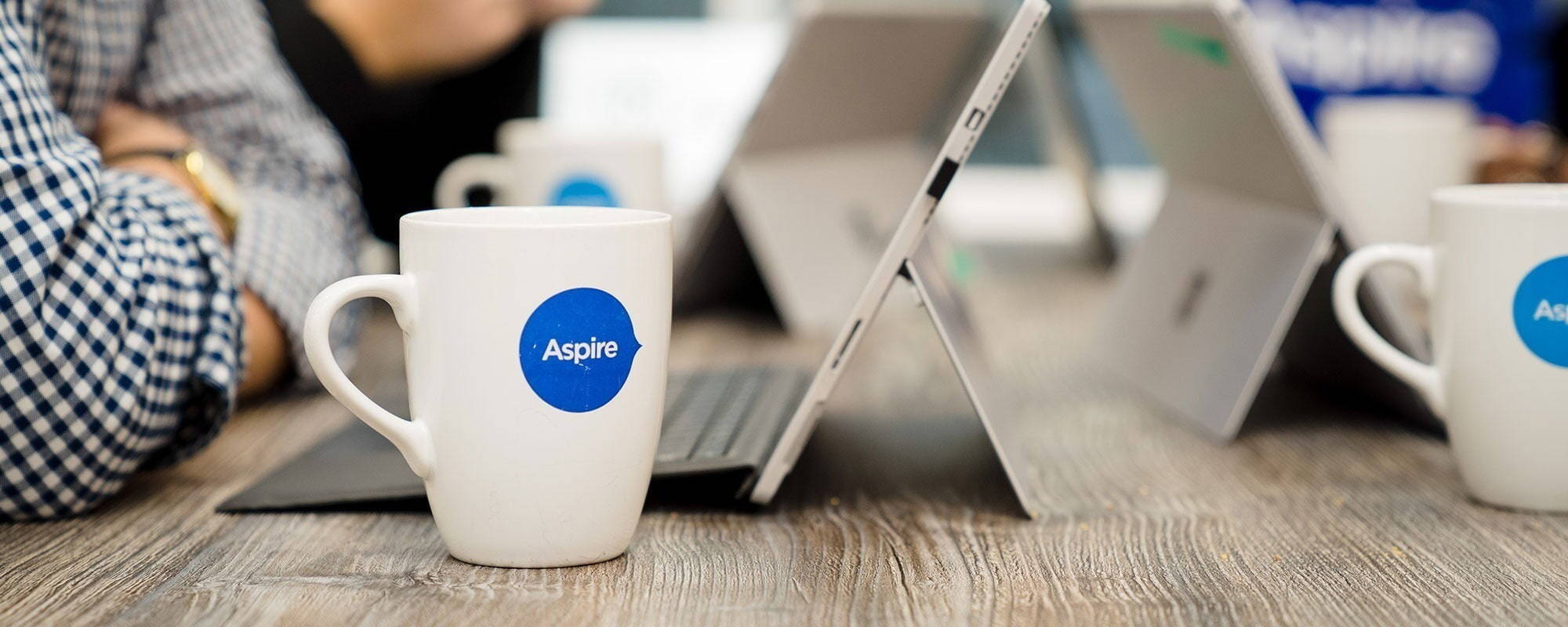 Aspire mug on desk